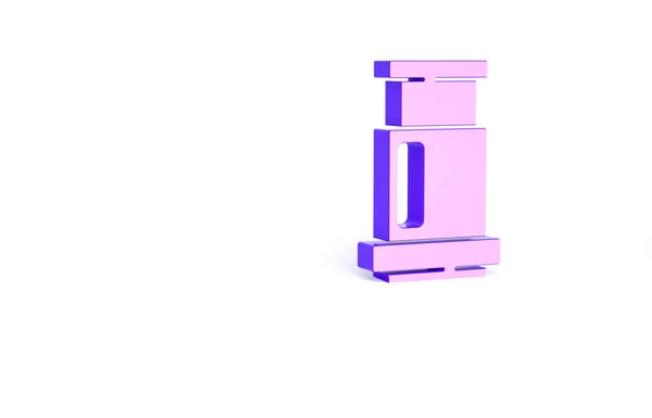 白い背景に隔離された紫の空気圧コーヒー方法のアイコン コーヒーを醸造するための装置 最小限の概念 3Dイラスト3Dレンダリング — ストック写真