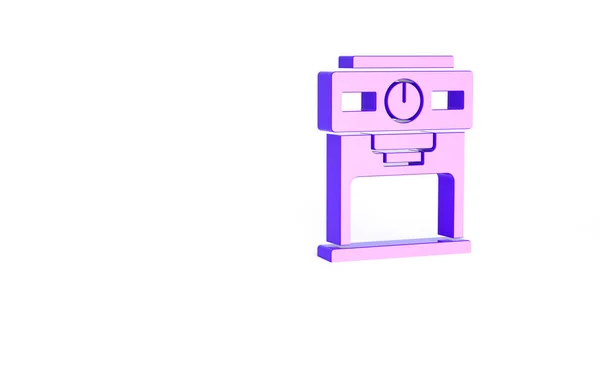 Purple Coffee Machine Pictogram Geïsoleerd Witte Achtergrond Minimalisme Concept Illustratie — Stockfoto