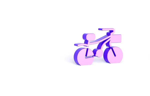 Icono Bicicleta Púrpura Aislado Sobre Fondo Blanco Carrera Bicicletas Deporte — Foto de Stock