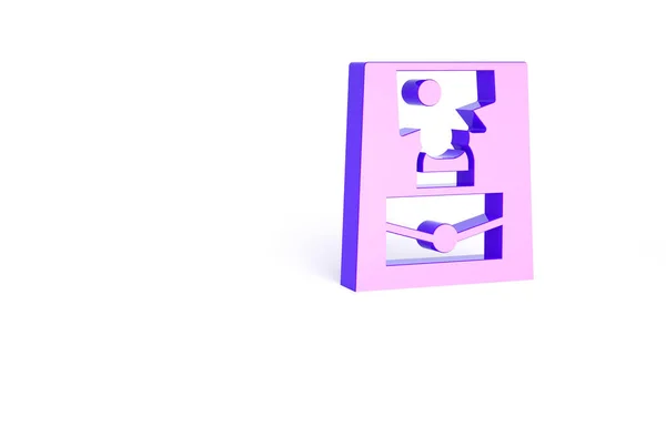 Фіолетова Піктограма Сумки Ізольована Білому Тлі Жіноча Сумка Гламурний Символ — стокове фото
