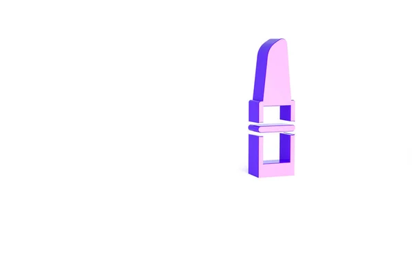 Lila Lippenstift Symbol Isoliert Auf Weißem Hintergrund Minimalismus Konzept Illustration — Stockfoto