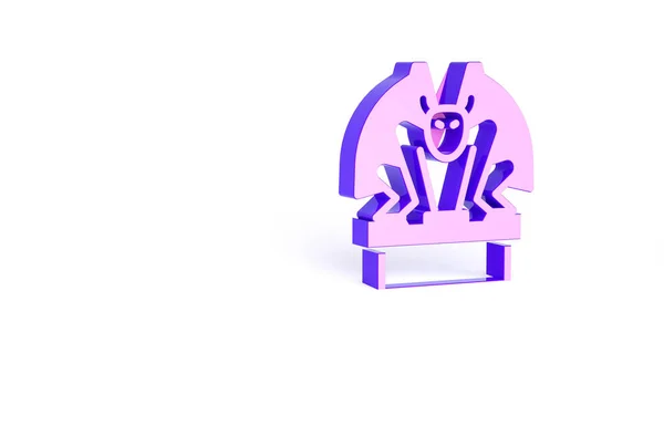 Gárgola Púrpura Sobre Icono Del Pedestal Aislado Sobre Fondo Blanco —  Fotos de Stock