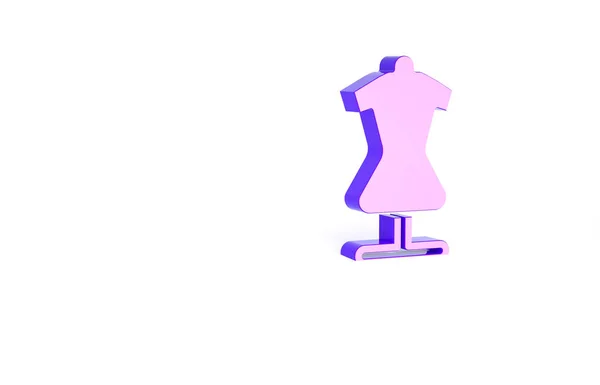 Purple Mannequin Icon Isolated White Background Tailor Dummy Minimalism Concept — Stock Photo, Image