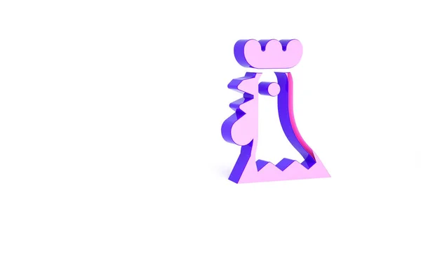 Фиолетовый Французский Петух Икона Изолированы Белом Фоне Концепция Минимализма Рендеринг — стоковое фото