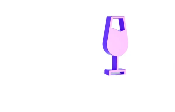Фиолетовый Бокал Вина Икона Изолированы Белом Фоне Знак Винное Стекло — стоковое фото