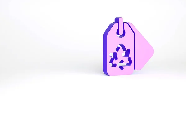 Purple Tag Σύμβολο Ανακύκλωσης Που Απομονώνεται Λευκό Φόντο Banner Label — Φωτογραφία Αρχείου