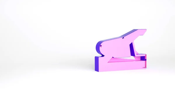 紫色的西班牙果酱在木制果酱图标上与白色背景隔离 最低纲领的概念 3D渲染3D插图 — 图库照片