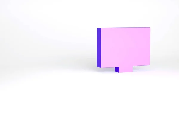 紫色图片艺术图标孤立在白色背景 最低纲领的概念 3D渲染3D插图 — 图库照片