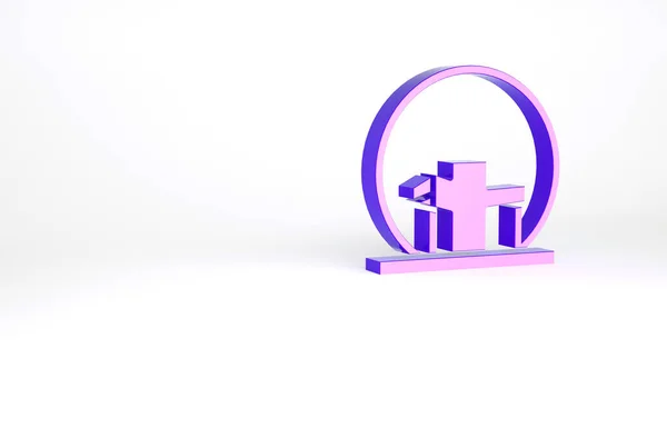 Фиолетовый Символ Биосферы Монреаля Выделен Белом Фоне Концепция Минимализма Рендеринг — стоковое фото