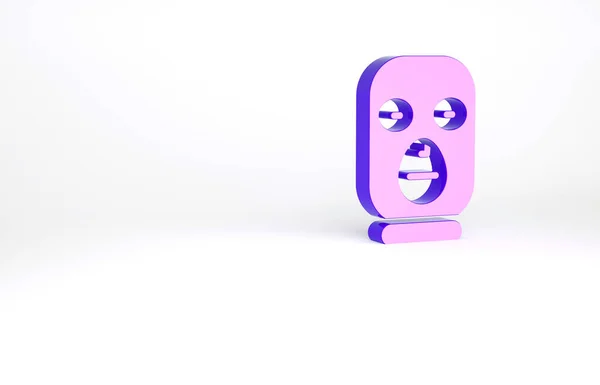 Фиолетовый Значок Вора Маски Изолирован Белом Фоне Маска Бандита Преступник — стоковое фото