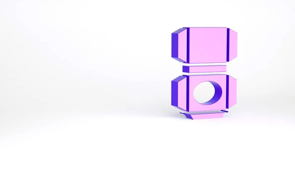 Purple Carton Cardboard Box Icon Isolated White Background Box Package — Stock Photo, Image