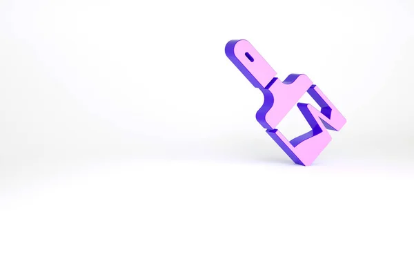 白を基調にしたパープルペイントのブラシアイコン 最小限の概念 3Dイラスト3Dレンダリング — ストック写真