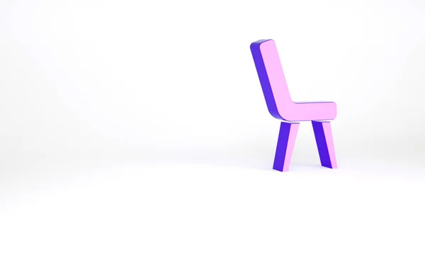 Ícone Poltrona Roxo Isolado Fundo Branco Conceito Minimalismo Ilustração Render — Fotografia de Stock