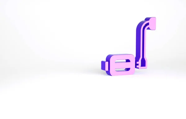 Purple Bicycle Pedal Icon Isolated White Background Minimalism Concept Illustration — Stock Photo, Image