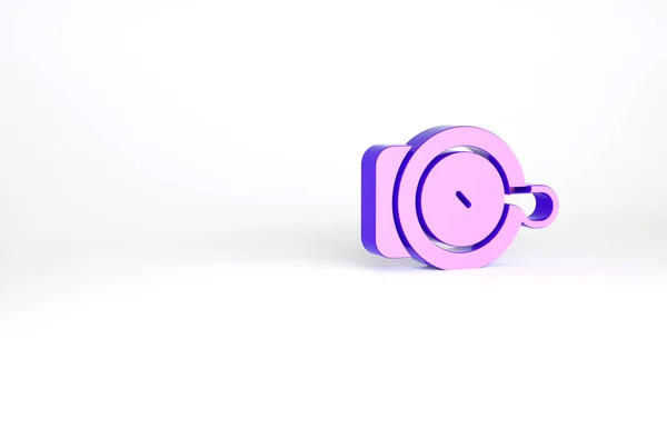 Фіолетова Піктограма Велосипеда Ізольована Білому Тлі Концепція Мінімалізму Ілюстрація Рендеринга — стокове фото