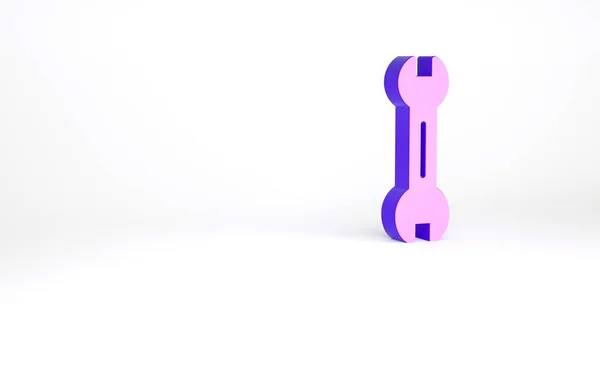 Purple Wrench Spanner Icon Isolated White Background Minimalism Concept Illustration — Stock Photo, Image