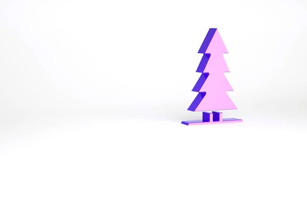 Purple Canadian spruce icon isolated on white background. Forest spruce. Minimalism concept. 3d illustration 3D render. — Stock Image Purple Canadian Spruce Icon Isolated White Background Forest Spruce Minimalism Royalty Free Stock Images