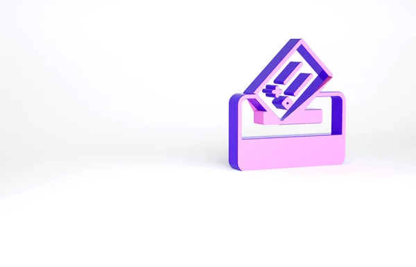 Caja Votación Púrpura Urna Con Icono Sobre Aislado Sobre Fondo —  Fotos de Stock