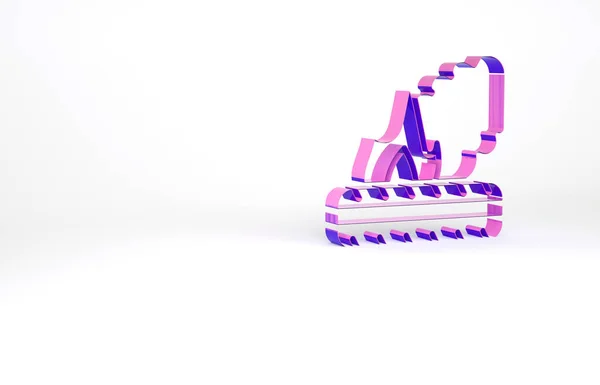 Фиолетовый Лежа Горящие Шины Значок Изолирован Белом Фоне Концепция Минимализма — стоковое фото
