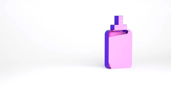 Paarse Pepper Spray Icoon Geïsoleerd Witte Achtergrond Gas Capsicum Zelfverdediging — Stockfoto