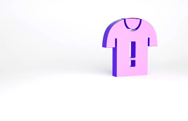 白を基調としたパープルのTシャツの抗議アイコン 最小限の概念 3Dイラスト3Dレンダリング — ストック写真