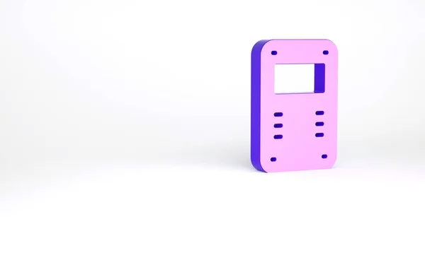 紫色の警察の攻撃シールドアイコンは白い背景に隔離されています 最小限の概念 3Dイラスト3Dレンダリング — ストック写真