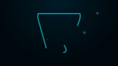 Parlayan neon hattı Icicle simgesi siyah arkaplanda izole edildi. Sarkıt, buz çivileri. Kış havası, kar kristalleri. 4K Video hareketli grafik canlandırması