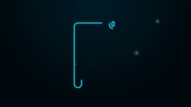 Parlayan neon hattı Fahrenheit simgesi siyah arkaplanda izole edildi. 4K Video hareketli grafik canlandırması