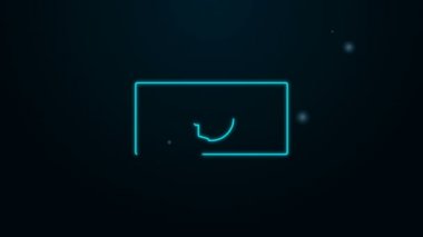 Parlak neon hattı kağıt para ikonu siyah arka planda izole. Para desteleri. Para birimi. 4K Video hareketli grafik canlandırması