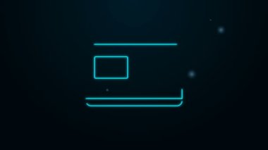 Parlayan neon hattı kredi kartı simgesi siyah arkaplanda izole edildi. Çevrimiçi ödeme. Nakit çekilmesi. Finansal operasyonlar. Alışveriş tabelası. 4K Video hareketli grafik canlandırması