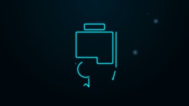 Parlayan neon hattı sertifika şablonu simgesi siyah arkaplanda izole edildi. Başarı, ödül, diploma, burs, diploma. İş başarısı sertifikası 4K Video hareketli grafik canlandırması