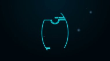 Siyah arkaplanda parlayan neon hattı şampuan ikonu. 4K Video hareketli grafik canlandırması