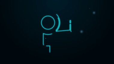 Parlayan neon hattı saç kurutma ikonu siyah arkaplanda izole edildi. Saç kurutma makinesi tabelası. Saç kurutma sembolü. Sıcak hava üflüyor. 4K Video hareketli grafik canlandırması