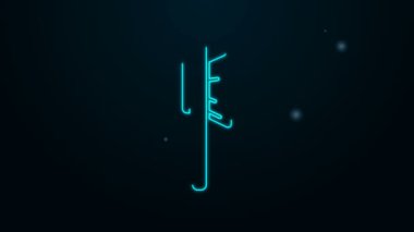 Parlayan neon çizgisi saç fırçası simgesi siyah arkaplanda izole edildi. Taraklı saç işareti. Berber sembolü. 4K Video hareketli grafik canlandırması