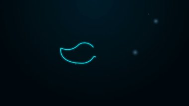 Parlayan neon çizgisi Bıyık simgesi siyah arkaplanda izole edildi. Berber dükkanı sembolü. Yüz kılı stili. 4K Video hareketli grafik canlandırması