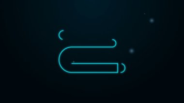Parlayan neon çizgisi Havlu simgesi siyah arkaplanda izole edildi. 4K Video hareketli grafik canlandırması