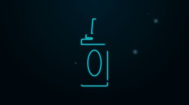 Siyah arkaplanda parlayan neon hattı şampuan ikonu. 4K Video hareketli grafik canlandırması