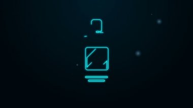 Siyah arkaplanda parlayan neon hattı şampuan ikonu. 4K Video hareketli grafik canlandırması
