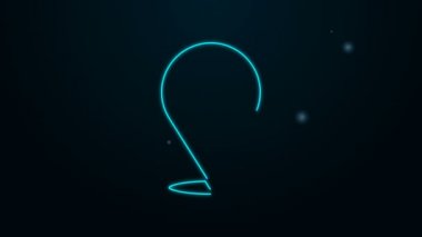 Parlayan neon hattı berber dükkanı simgesi siyah arkaplanda izole edildi. Kuaför logosu ya da tabela. 4K Video hareketli grafik canlandırması