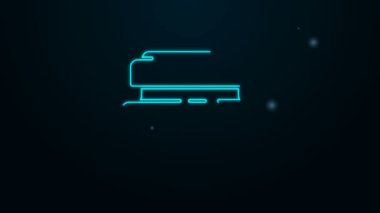 Parlayan neon çizgisi kremi ya da losyon kozmetik tüp ikonu siyah arkaplanda izole edilmiş. Erkekler için vücut bakım ürünleri. 4K Video hareketli grafik canlandırması