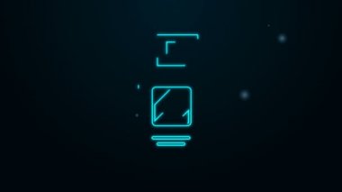 Siyah arkaplanda parlayan neon hattı şampuan ikonu. 4K Video hareketli grafik canlandırması