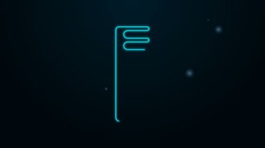 Parlayan neon çizgisi saç fırçası simgesi siyah arkaplanda izole edildi. Taraklı saç işareti. Berber sembolü. 4K Video hareketli grafik canlandırması