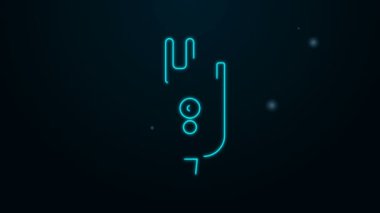 Parlak neon hattı, siyah arka planda izole edilmiş elektrikli saç kırpma makinesi ya da tıraş ikonu. Berber dükkanı sembolü. 4K Video hareketli grafik canlandırması