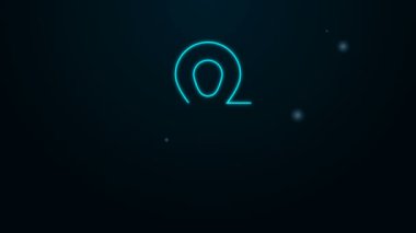 Parlayan neon hattı Cross Ankh simgesi siyah arkaplanda izole edildi. 4K Video hareketli grafik canlandırması