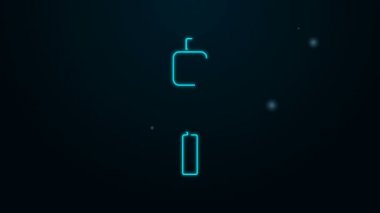 Çubuk simgesinde parlayan neon çizgisi Marshmallow siyah arkaplanda izole edilmiş. 4K Video hareketli grafik canlandırması