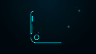 Parlayan neon hattı İsviçre çakısı ikonu siyah arka planda izole edildi. Çoklu alet, çok amaçlı çakı. Çok fonksiyonlu bir alet. 4K Video hareketli grafik canlandırması