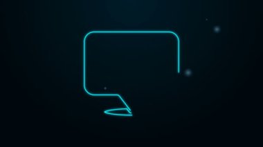 Siyah arkaplanda izole edilmiş bir harita ikonu üzerinde parlayan neon hattı konumu. 4K Video hareketli grafik canlandırması