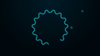 Siyah arka planda parlayan neon hattı tıbbi marihuana veya kenevir yaprağı ikonu. Kenevir sembolü. 4K Video hareketli grafik canlandırması