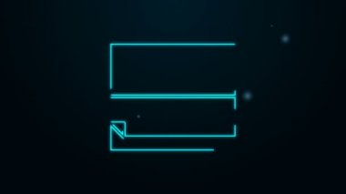 Parlayan neon çizgisi yuvarlanan kağıt simgesi siyah arkaplanda izole edildi. 4K Video hareketli grafik canlandırması