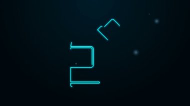 Çamaşır deterjanı, çamaşır suyu, bulaşık deterjanı ya da siyah arka planda izole edilmiş başka bir temizlik maddesi ikonu için parlak neon çizgisi plastik şişeler. 4K Video hareketli grafik canlandırması